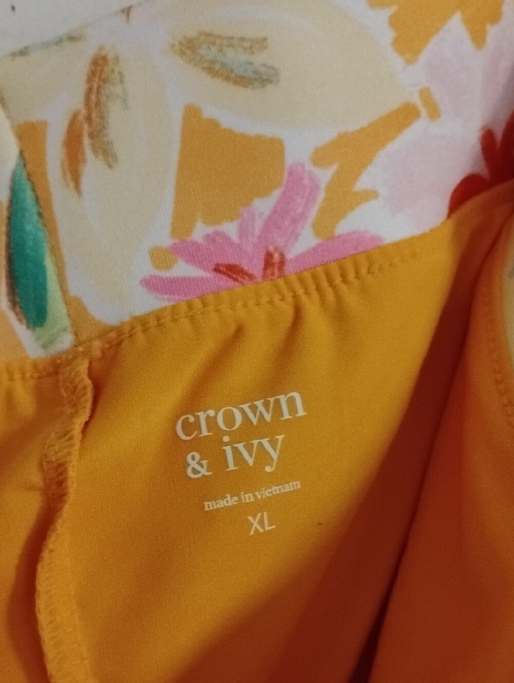 crown & ivy Yellow Floral  Skort with Pink and Red Blooms - Picture 2 of 6